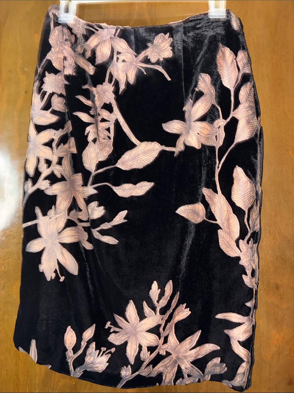 Ivanka Trump Black Velvet Skirt with Blush Lining